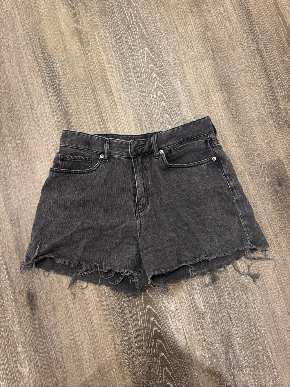 Quiksilver Black Distressed Denim Cutoff Shorts